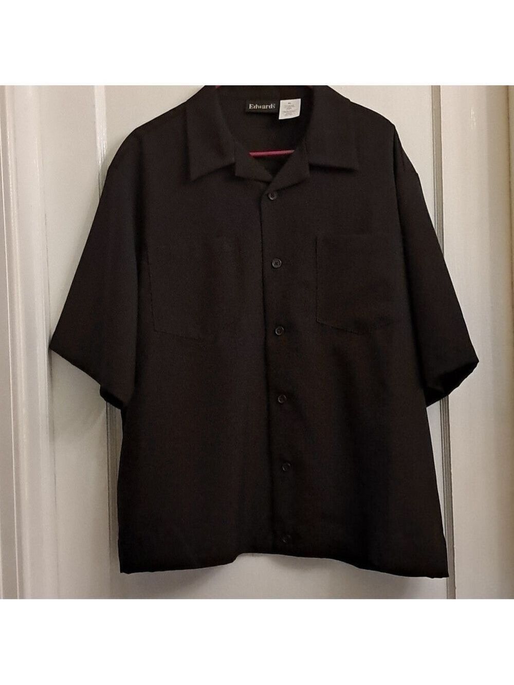 Edwards Men's Brown Casual Button Down Shirt  With 2 Front Pockets Size XL